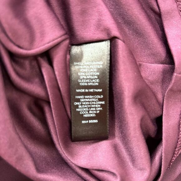 Express long sleeve w lace purple cinch waist dress woman’s size S - Picture 7 of 10